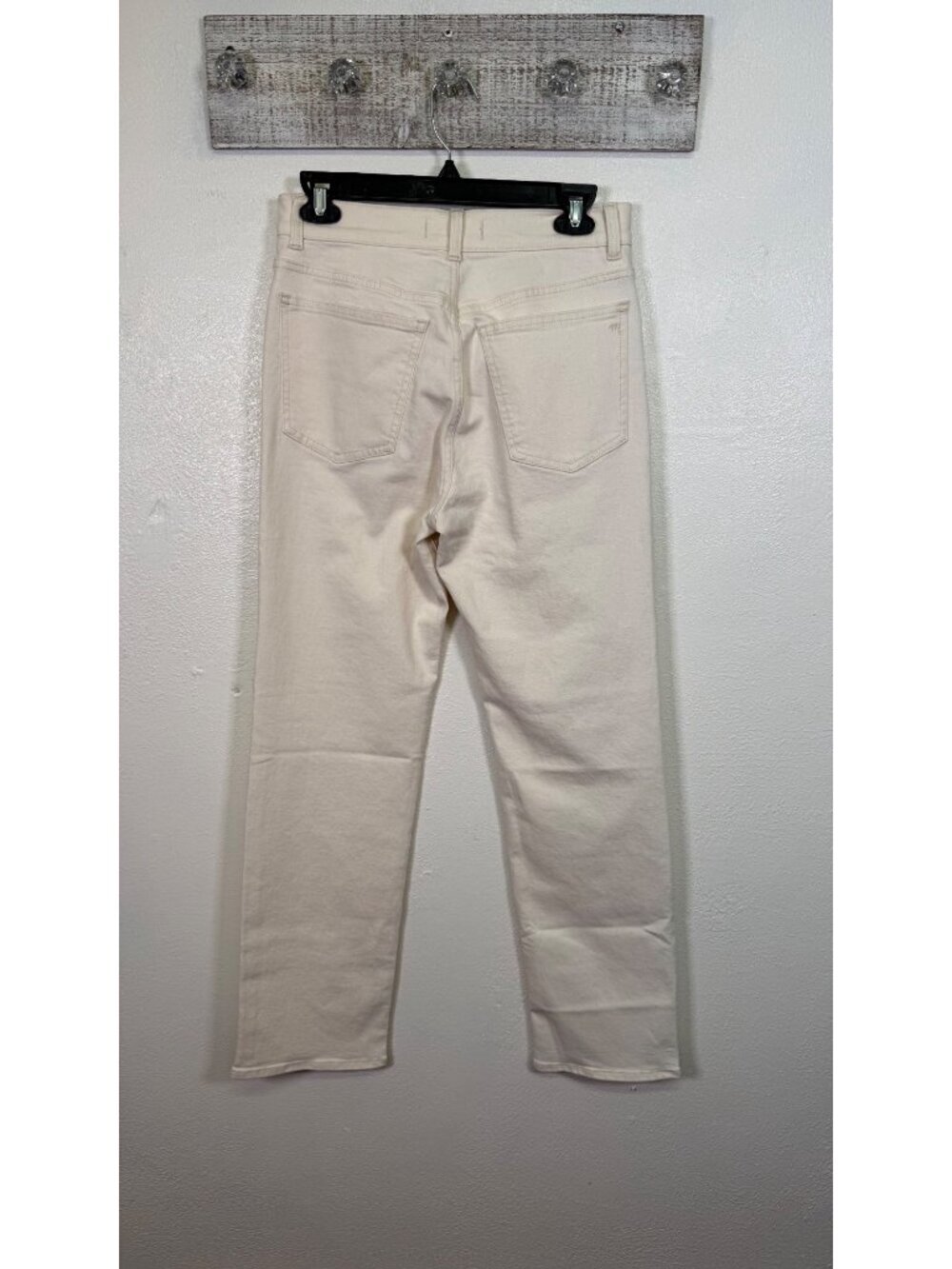 Madewell The Longline Straight Jean Cream Vintage Canvas Size 27 Stretch - Picture 3 of 16